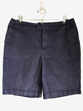 ST. JOHN’S BAY Stretch Chino High Waist Bermuda Shorts, Navy Blue Women's 10